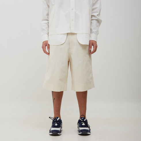Merely Made Plant Jacquard Wide Shorts Cream 190SP Degli Uberti